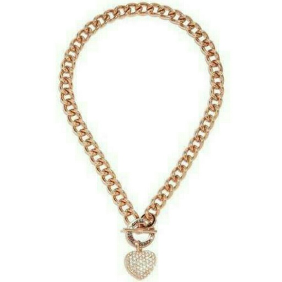 Guess Rosegold Chunky Chain Necklace 